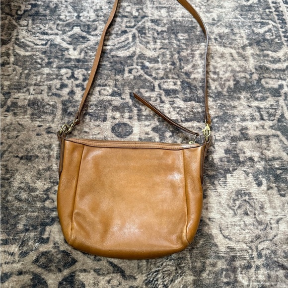 Fossil Leather Crossbody Bag Purse 1954 Camel Brown - Picture 4 of 9